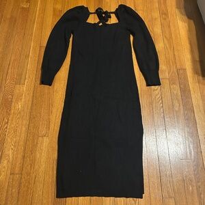 Charles Henry Black Ribbed Square Neck Sweater Maxi Dress Women’s XL